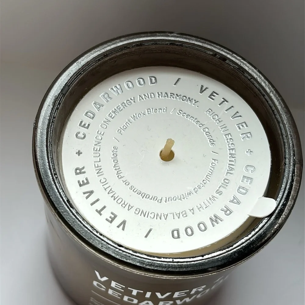 Project 62 Vetiver and Cedarwood Candle Glass Brown Jar